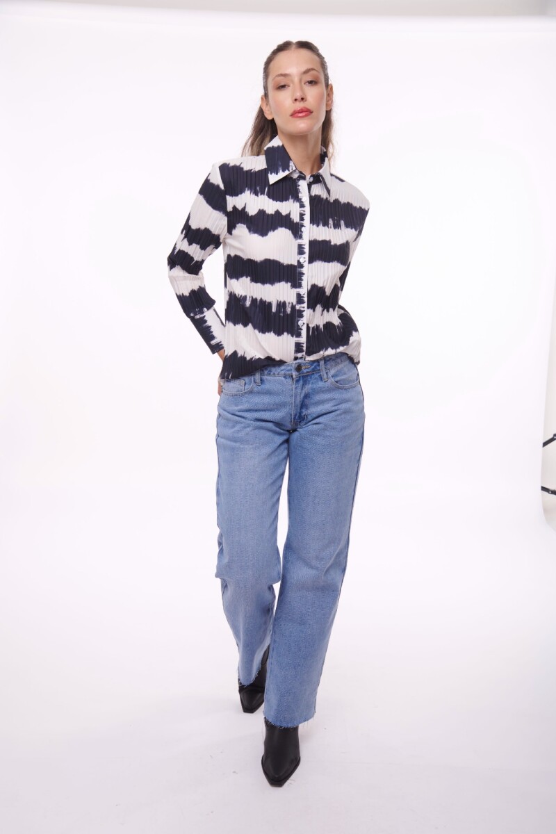 CAMISA SONA ESTAMPADO BLANCO Y NEGRO