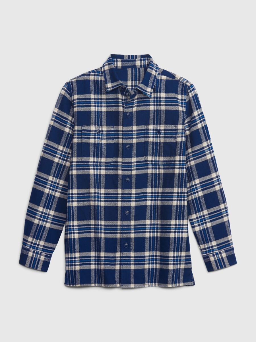 Camisa Flannel Niño - Blue Plaid 