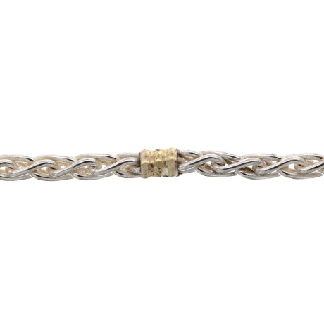 Gargantilla de plata 925 y double de oro 18 ktes, 50 cm. Gargantilla de plata 925 y double de oro 18 ktes, 50 cm.