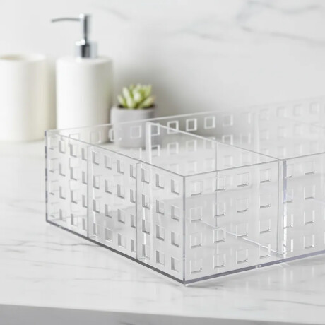 Caja Organizadora Apilable Quadratta Símil Cristal 23x16x8Cm Transparente