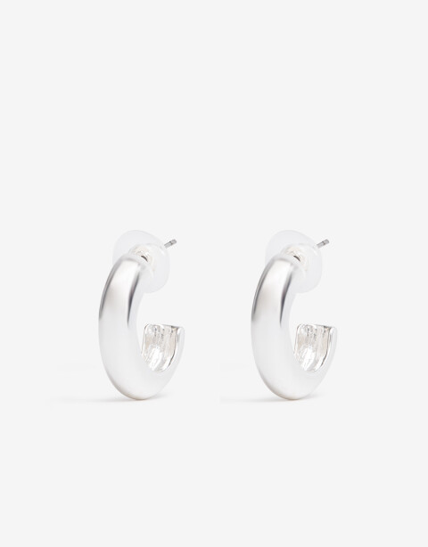 Aros Argollas Metal Argollas De Metal Bañado En Plata - Plateado