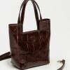 Mini Bag The Icon en cuero grabado big croco Marron