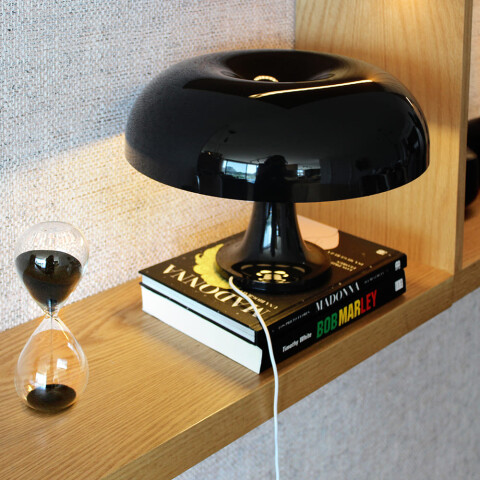 Lampara de mesa retro Mushroom negro
