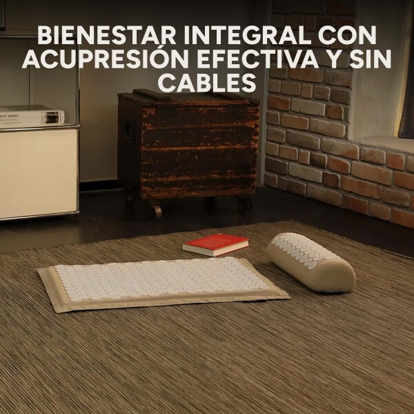 Colchoneta Mat + Almohada Acupuntura Masajeador Relajación Color Blanco