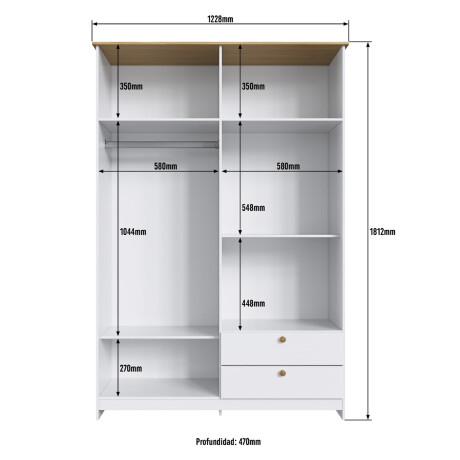 ROPERO 4 PUERTAS 2 CAJONES GUARDARROPA ARMARIO PLACARD CLOSET - LÍNEA AMERICANA ROPERO 4 PUERTAS 2 CAJONES GUARDARROPA ARMARIO PLACARD CLOSET - LÍNEA AMERICANA