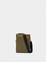 Bolso Bandolera Doble De Nylon caqui
