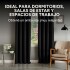 Cortina Blackout 100% Engomada Termica Set 2 Paños Tipo Lino Color Variante Negro