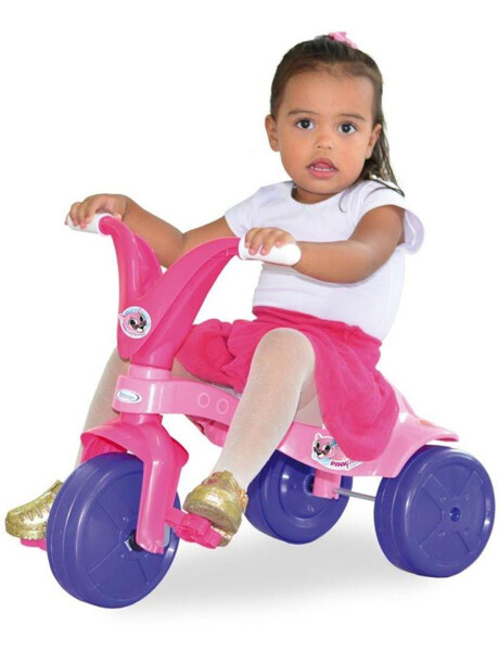 Triciclo de plástico con pedales y asiento ergonómico Fucsia