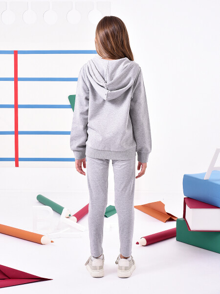 CAMPERA DEPORTIVA CON CIERRE GRIS MELANGE M