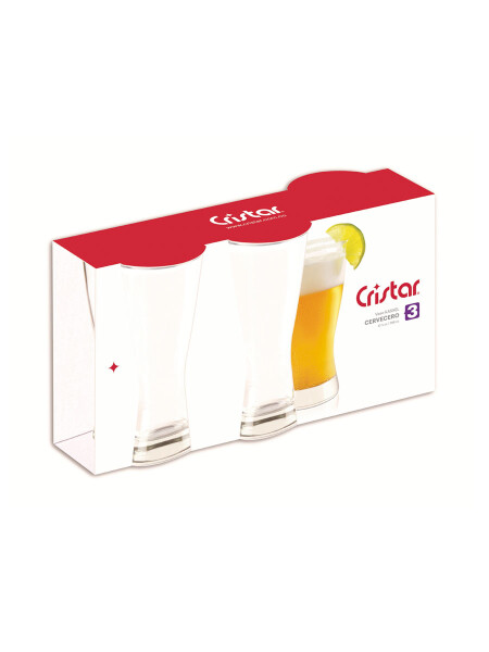 VASO CERVECERO SET X 3 TRANSPARENTE