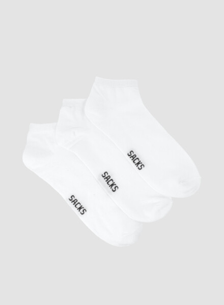 Pack x 3 medias cortas de algodón lisas Blanco