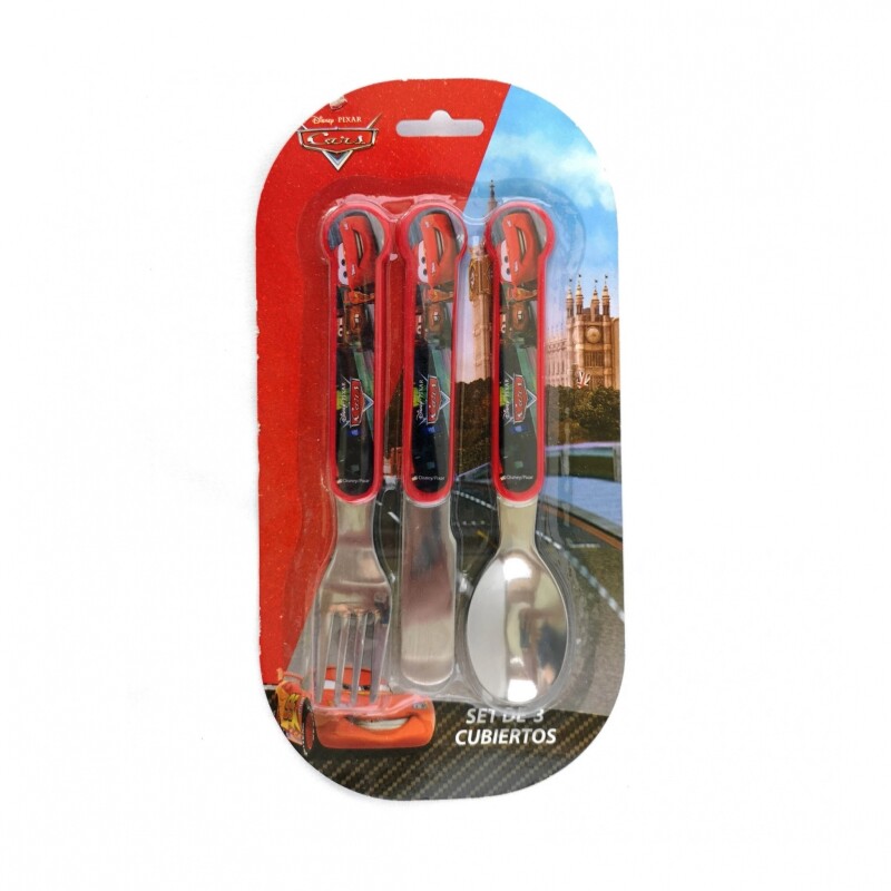 Set de Cubiertos para Bebé Disney Cars x3 BAZAR CUBIERTOS BB SET X 3 DISNEY CARS