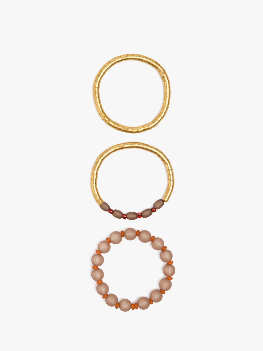 Set De Pulseras Con Cuentas multicolor