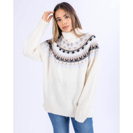 Buzo para Mujer cuello tortuga UFO Aldea Celeste Celeste