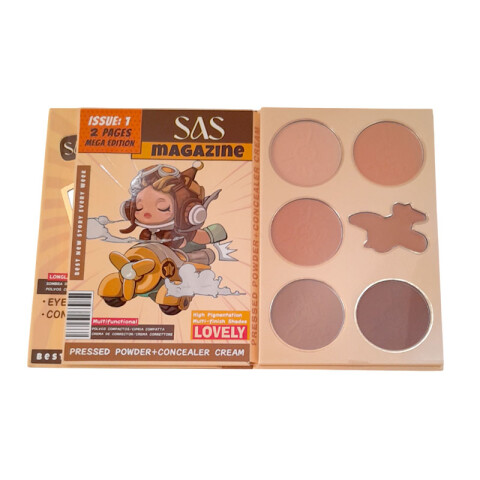 Paleta de sombra de ojos, crema corrector y polvos compactos Paleta De Sombra De Ojos, Crema Corrector Y Polvos Compactos