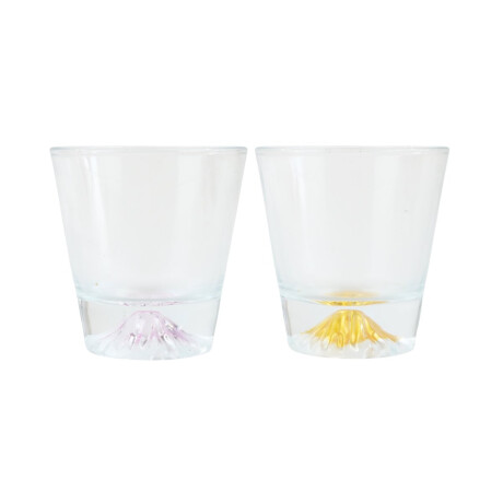 Set de 2 vasos de vidrio con diseño montaña Set de 2 vasos de vidrio con diseño montaña