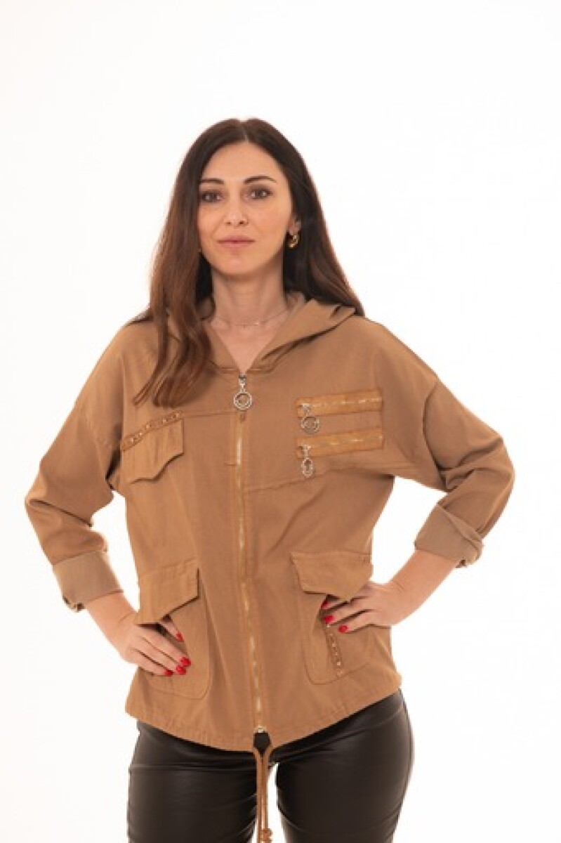 CAMPERA CREMALLERA - CAMEL 