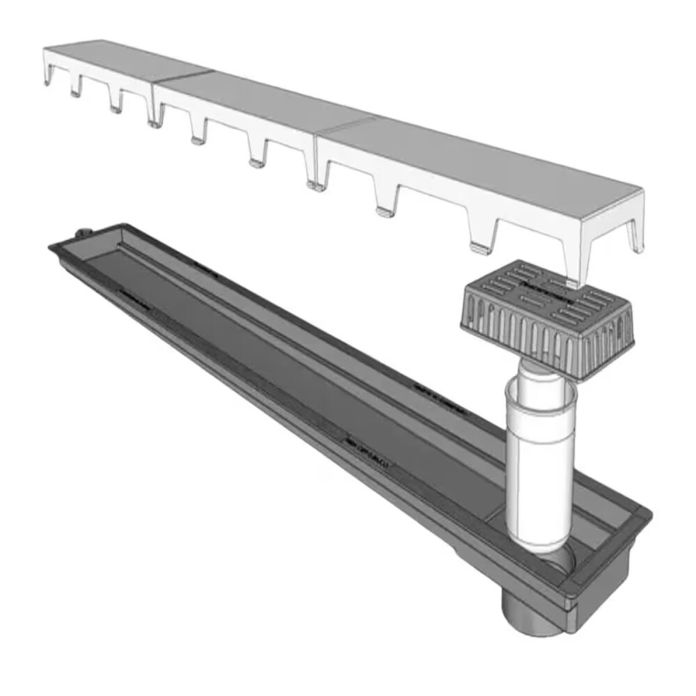 NOVII Receptaculo pvc c/sifon tapa negra75cm perforada Novii Receptaculo Pvc C/sifon Tapa Negra75cm Perforada