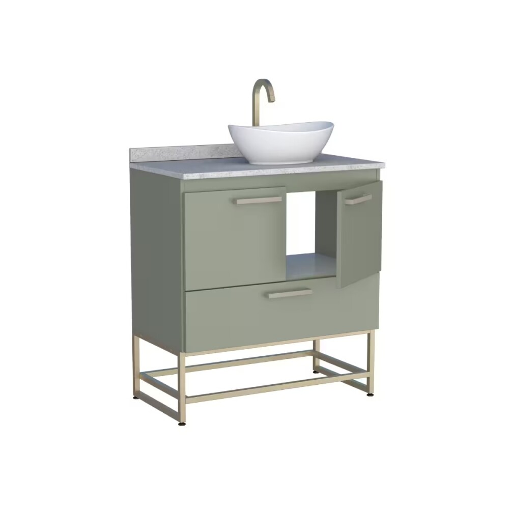 Mueble de baño de pie Suez Verde 80cm mesada granito sin bacha Mueble De Baño De Pie Suez Verde 80cm Mesada Granito Sin Bacha