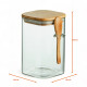 Recipiente Hermetico Vidrio Tapa Bamboo Cuchara 1500 Ml Sin Color