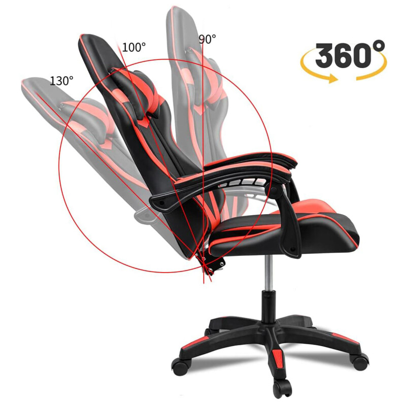 Silla gamer giratoria NEGRO Y ROJO