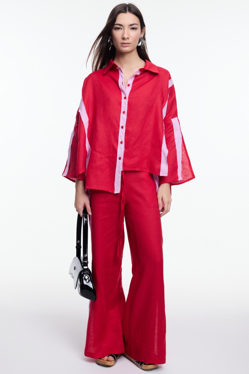 CAMISA TIRAS Rojo