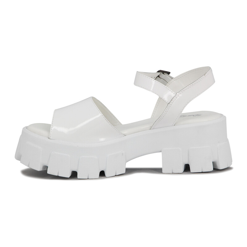 Sandalias Mujer Darkness Charol Con Plataforma Blanco-charol