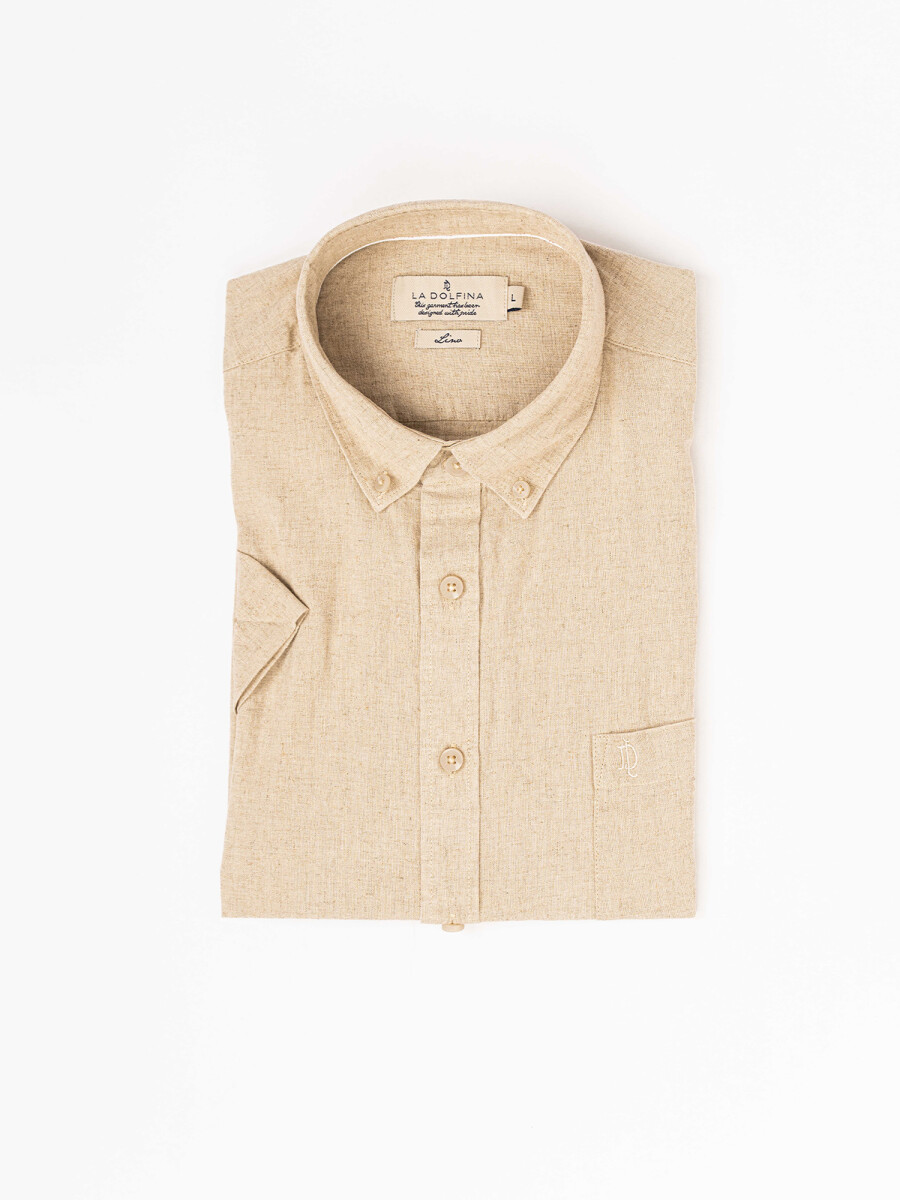 Camisa mc lino lisa - crudo 