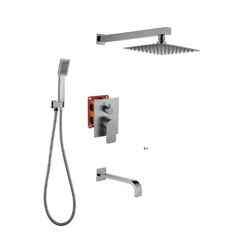 Grifería de ducha Monocomando de embutir con Transferencia Loft Gris Satinado Grifería De Ducha Monocomando De Embutir Con Transferencia Loft Gris Satinado