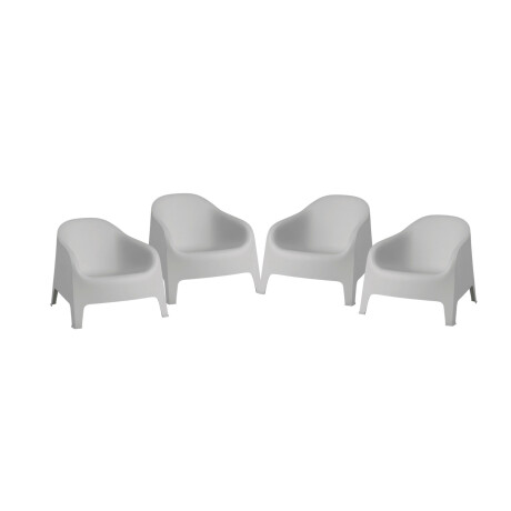 Set de 4 Sillas Plastico Skarpo Jardin Gris