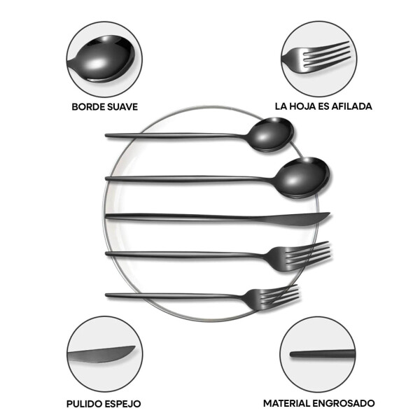 Juego de 36 Cubiertos De Acero Inoxidable Cocina Imback Negro Juego de 36 Cubiertos De Acero Inoxidable Cocina Imback Negro