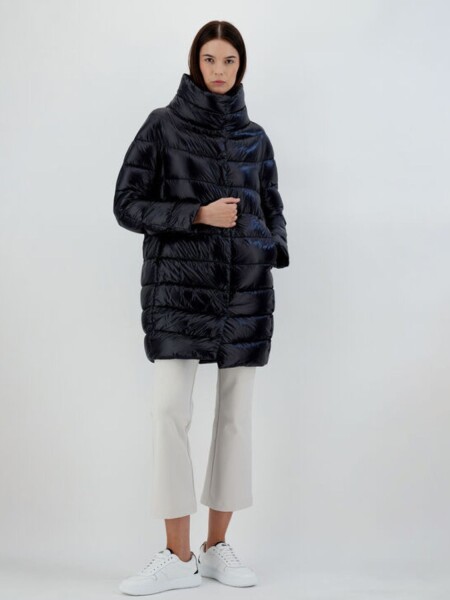 Herno-Campera de nylon rellena de plumas, Dora Negro