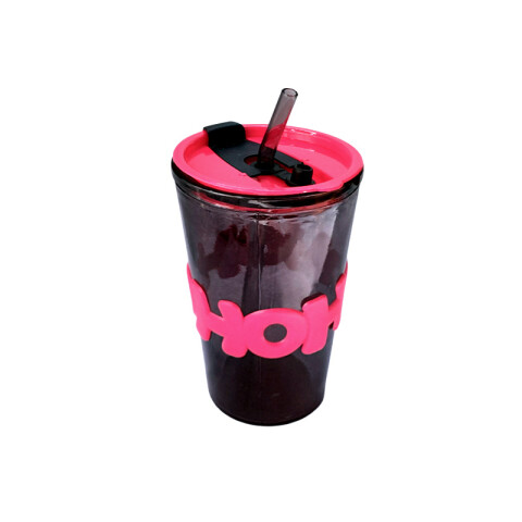 Vaso de vidrio HOHO con sorbito 450ml Vaso De Vidrio Hoho Con Sorbito 450ml