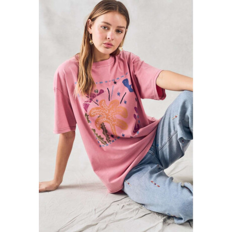 Remeron Algodon Lavado Rosa Lavado