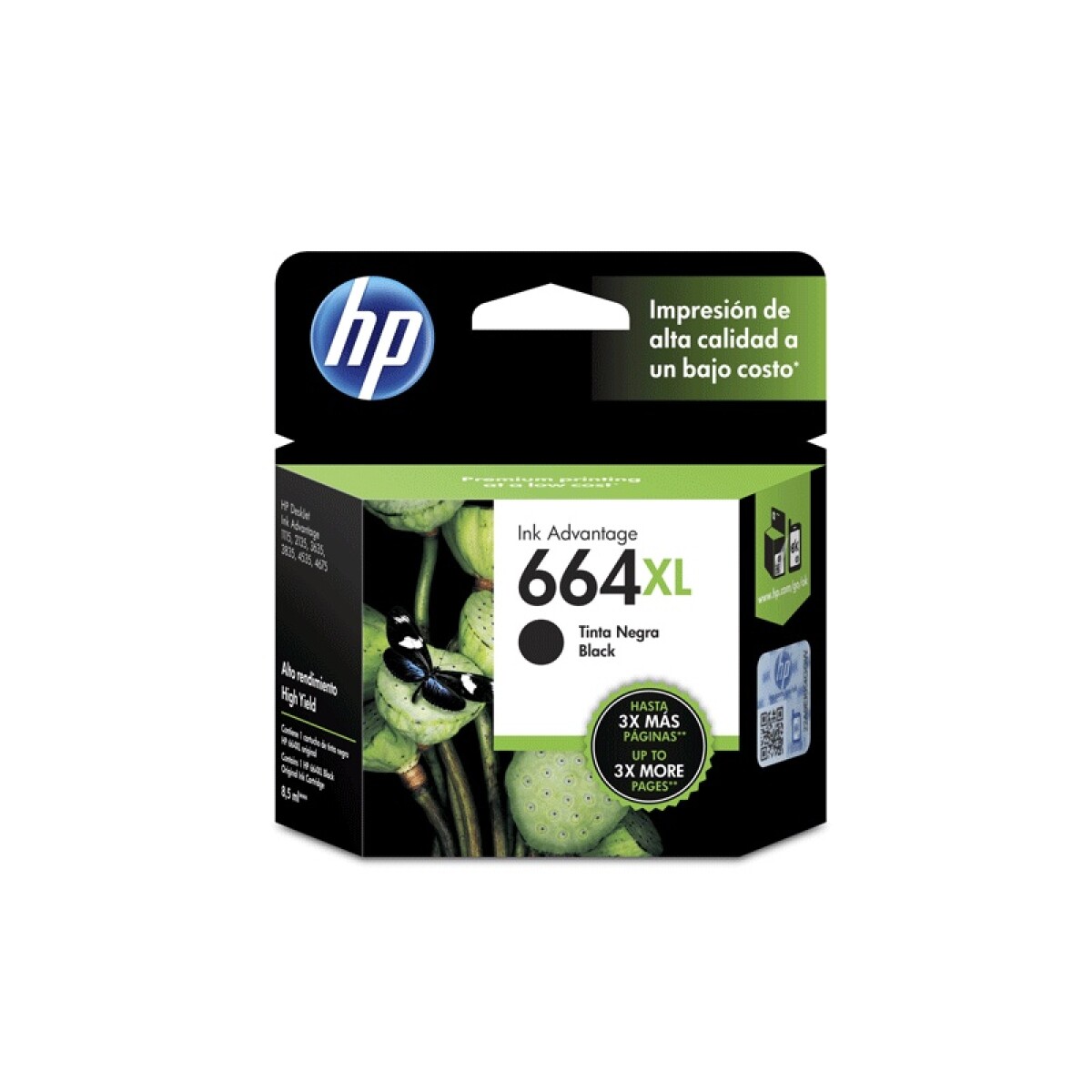 Cartucho HP 664 XL Deskjet F6V31AL Negro 