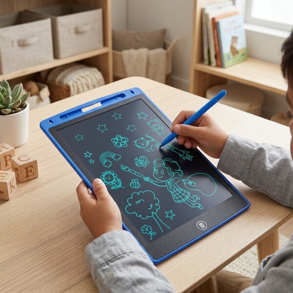 Pizarra Mágica Tableta Dibujar Infantil 16'' Pulgadas Lapiz Color Azul
