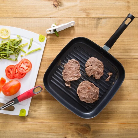 Set x2 Sartén y Plancha Grill Antiadherentes Brinox Aluminio Rojo