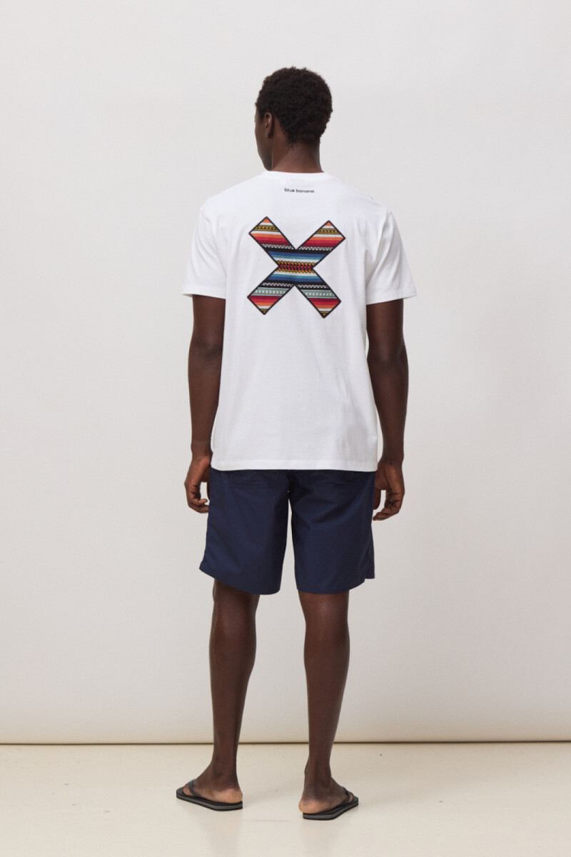Remera Classic Blue Banana White