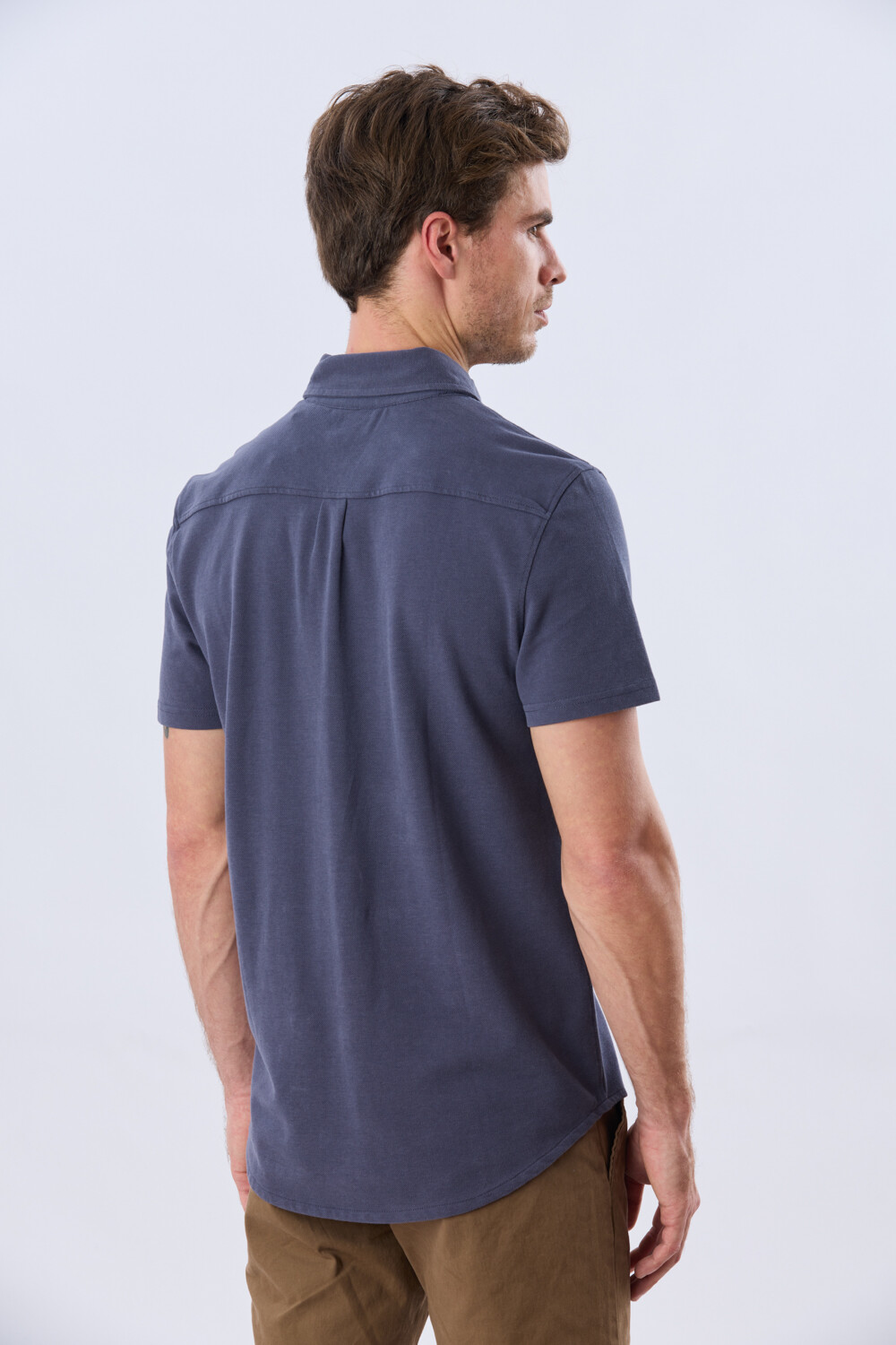 CAMISA PIQUÉ LISA Azul