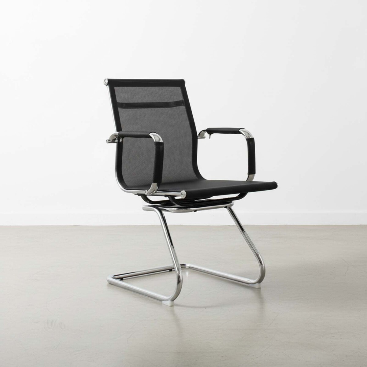 SILLA DE VISITA - MALLA-Y-METAL NEGRO MALLA 