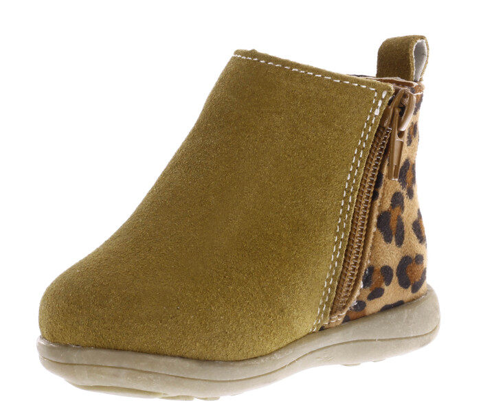 Botita COTI con detalle animal print en talon Beige