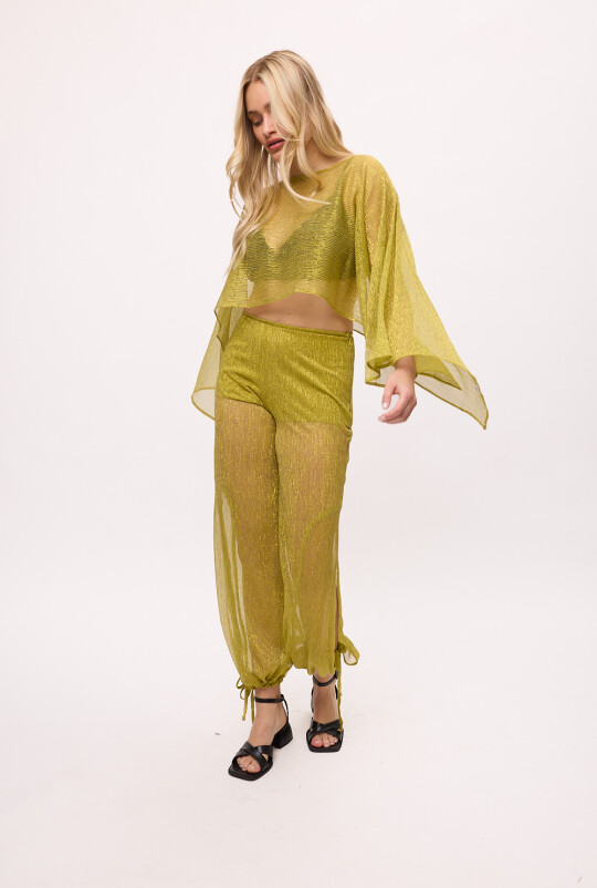 Pantalón Cannes Lima y Dorado