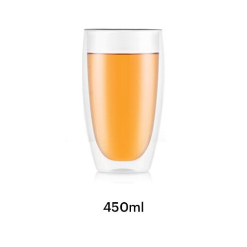 Vaso térmico de vidrio de doble pared 450ml Vaso Térmico De Vidrio De Doble Pared 450ml