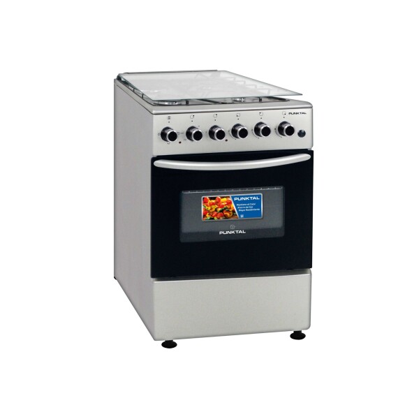 COCINA INOX 3H + DISCO, HORNO ELÉCTRICO – ENCENDIDO - 50x55x83cm. acero inoxidable