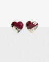 Aros Pasantes Color Aros Corazón Resina Y Metal - Rojo Burdeaux