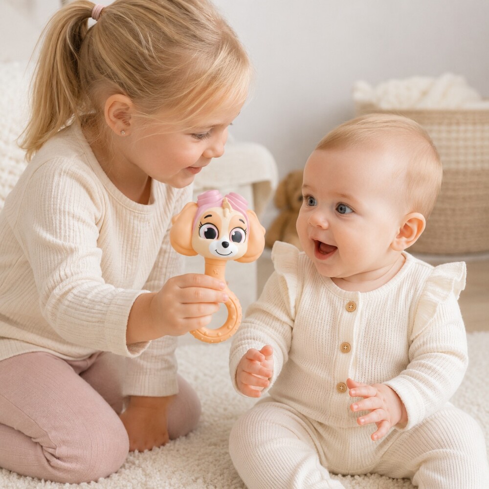 Mordillo sonajero natural personajes paw patrol skye