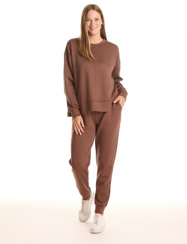 Buzo Pespuntes MARRON