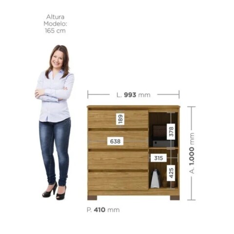 Combo de Dormitorio Ropero Sirius 3 Puertas Corredizas y Cómoda Vega - Marrocos Ripado Combo de Dormitorio Ropero Sirius 3 Puertas Corredizas y Cómoda Vega - Marrocos Ripado