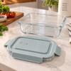 Recipiente Hermético Vidrio Borosilicato 410ml con Tapa Celeste