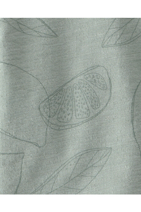 Set dos piezas de algodón orgánico, short y remera, verde, diseño cítricos Sin color
